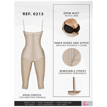 Cargar imagen en el visor de la galería, Fajas Salome 0213 | Post Surgery Butt Lifter Full Bodysuit | Open Bust Knee Length Body Shaper for Women | Powernet