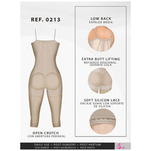 Cargar imagen en el visor de la galería, Fajas Salome 0213 | Post Surgery Butt Lifter Full Bodysuit | Open Bust Knee Length Body Shaper for Women | Powernet