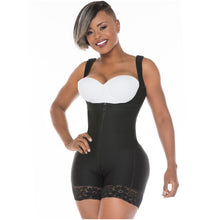 Cargar imagen en el visor de la galería, Fajas Salome 0217 | Mid Thigh Firm Compression Full Body Shaper for Women | Butt Lifter Open Bust Postpartum Bodysuit | Powernet