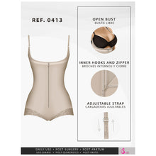 Cargar imagen en el visor de la galería, Fajas Salome 0413| Butt Lifter Tummy Control Shapewear for Women | Open Bust Hiphugger Bodysuit | Powernet