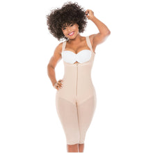 Cargar imagen en el visor de la galería, Fajas Salome 0517 | Post Surgery Stage 1 Butt Lifter Full Bodysuit | Open Bust Knee Length Body Shaper for Women | Powernet