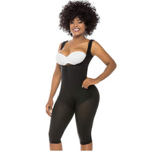 Cargar imagen en el visor de la galería, Fajas Salome 0520 | Open Bust Post Surgery Full Body Shaper for Women | Butt Lifter Knee Length Bodysuit | Powernet