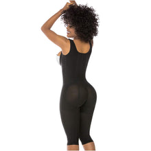 Cargar imagen en el visor de la galería, Fajas Salome 0520 | Open Bust Post Surgery Full Body Shaper for Women | Butt Lifter Knee Length Bodysuit | Powernet