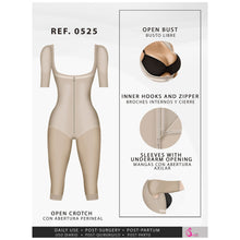 Cargar imagen en el visor de la galería, Fajas Salome 0525 | Post Surgery Bodysuit Full Body Shaper for Women | Tummy Control Butt Lifter Knee Length Shapewear with Sleeves | Powernet