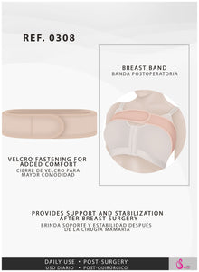Fajas Salome 0308 | Bra Support Stabilizer After Breast Augmentation Band for Women | Powernet
