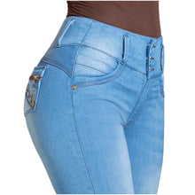 Cargar imagen en el visor de la galería, DRAXY 1317 Colombian Skinny Wide Waistband Denim Butt lifter Jeans
