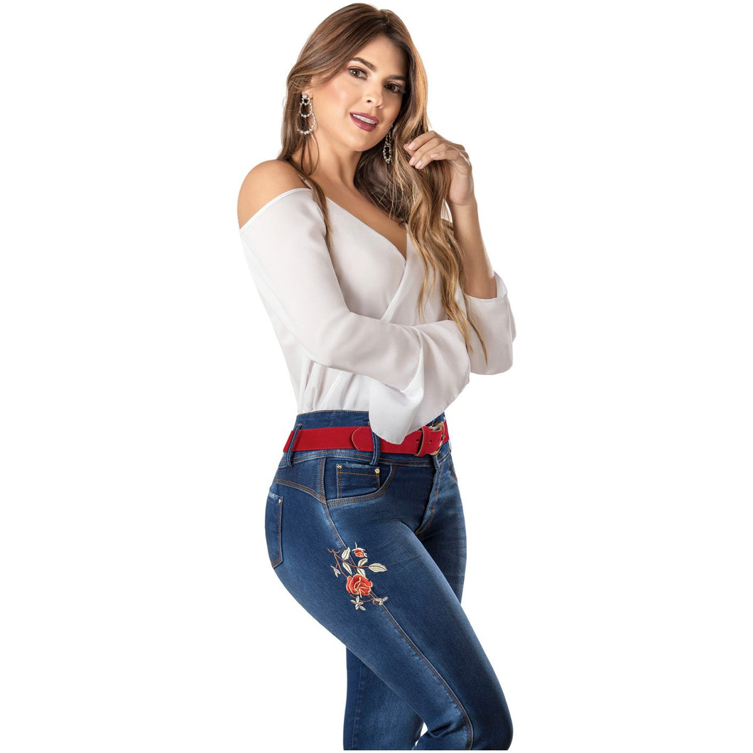 DRAXY 1404 Colombian High Waisted Butt Lifting Skinny Jeans for Women