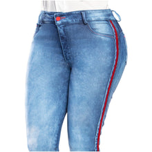 Cargar imagen en el visor de la galería, DRAXY 1413 High Waisted Butt Lifting Skinny Wide Waistband Colombian Jeans for Women
