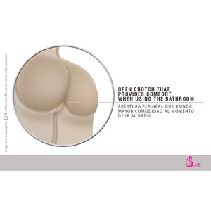 Fajas Salome 0517 | Post Surgery Stage 1 Butt Lifter Full Bodysuit | Open Bust Knee Length Body Shaper for Women | Powernet