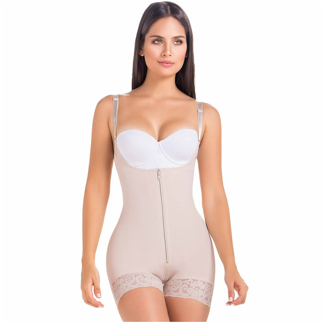 Fajas MariaE 9235 | Colombian Body Shaper Butt Lifting Postpartum Girdle Shapewear for Women | Open Bust for Daily Use