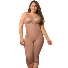 Cargar imagen en el visor de la galería, Fajas MariaE 9282 | Postoperative Shapewear with Bra | Side Zipper Knee Length
