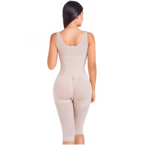 Fajas MariaE 9382 | Post Surgery Body Shaper | Postpartum Butt Lifting Girdle | Open Bust & Knee Length