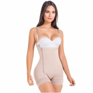 Fajas MariaE 9633 | Postpartum Boyshort Body Shaper for Women | Strapless with Side Zipper