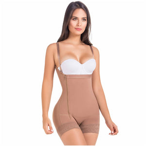 Fajas MariaE 9633 | Postpartum Boyshort Body Shaper for Women | Strapless with Side Zipper