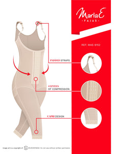Fajas MariaE 9152 | Postoperative Women's Shapewear with Shoulder Pads | Daily and Postsurgical Use