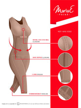 Cargar imagen en el visor de la galería, Fajas MariaE 9282 | Postoperative Shapewear with Bra | Side Zipper Knee Length
