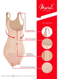 Fajas MariaE 9412 | Colombian Post Surgery Shapewear for Women | After Pregnancy Butt Lifting Compression Garment