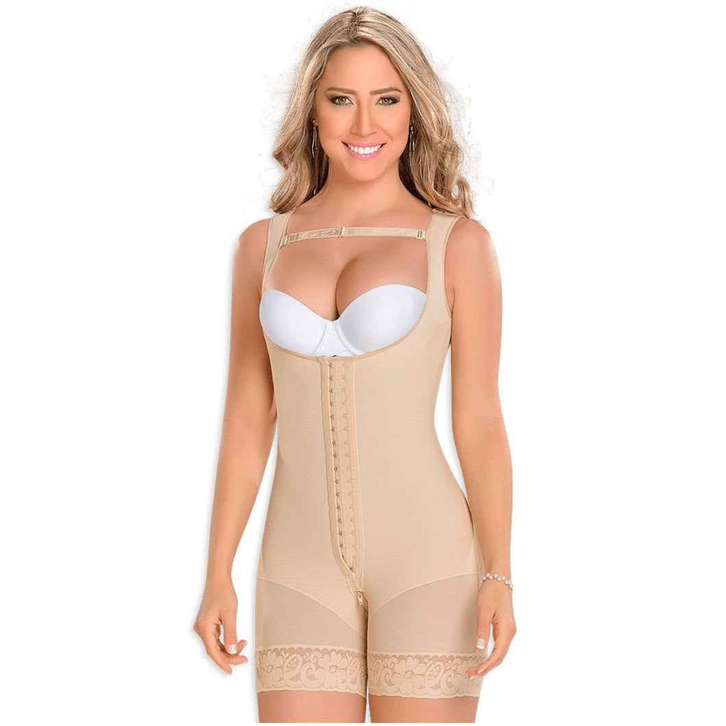 Fajas MYD 0065 Mid Thigh Bodysuit Shaper for Women / Powernet