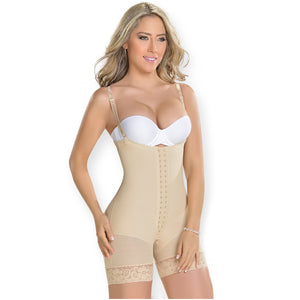 Fajas MYD 0066 Strapless Mid Thigh Body Shaper for Women / Powernet