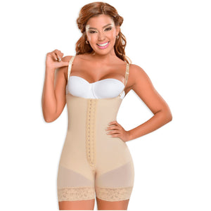 Fajas MYD 0066 Strapless Mid Thigh Body Shaper for Women / Powernet