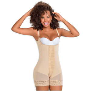 Fajas MYD 0083 Mid Thigh Bodysuit Body Shaper for Women / Powernet