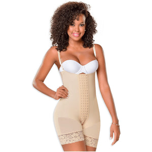 Fajas MYD 0086 Women's Strapless Mid Thigh Body Shaper / Powernet