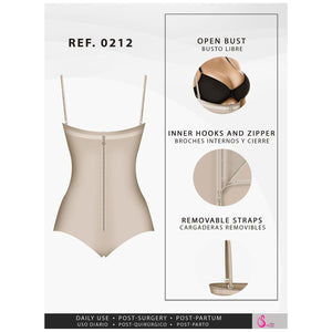 Fajas Salome 0212 | Strapless Thong Body Shaper | Everyday Use Tummy Control Shapewear Girdle for Dress