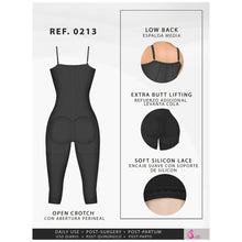Load image into Gallery viewer, Fajas Salome 0213 | Post Surgery Butt Lifter Full Bodysuit | Open Bust Knee Length Body Shaper for Women | Powernet
