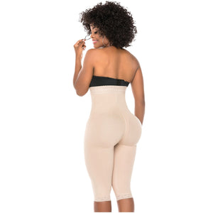 Fajas Salome 0219 | High Waist Compression Shorts for Women | Butt Lifter Capri Shapewear | Powernet