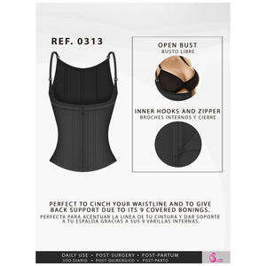Fajas Salome 0313 | Waist Trainer Vest Tummy Control Compression Garment for Women | Colombian Body Shaper for Daily Use