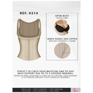 Fajas Salome 0314 | Waist Cincher Trainer Vest Shapewear for Women / Powernet