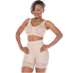 Fajas Salome 0319 | BBL Compression Shaper Shorts for Women | Tummy Control Butt Lifter Mid Thigh Shapewear Shorts | Powernet