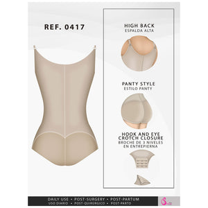 Fajas Salome 0417 | Open Bust Tummy Control Butt Lifter Shapewear for Women | Hiphugger Daily Use Body Shaper | Powernet