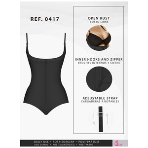 Fajas Salome 0417 | Open Bust Tummy Control Butt Lifter Shapewear for Women | Hiphugger Daily Use Body Shaper | Powernet