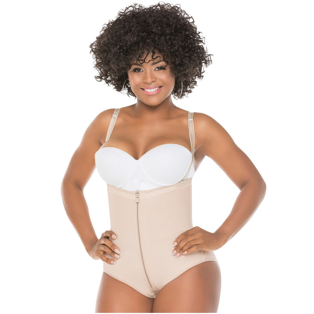 Fajas Salome 0418 | Strapless Butt Lifter Panty Bodysuit | Open-Bust Tummy Control Shapewear for Women | Powernet