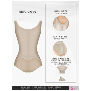 Fajas Salome 0419 | Butt Lifter Hiphugger Mid Thigh Body Shaper | Open Bust.Tummy Control Shapewear for Women | Powernet