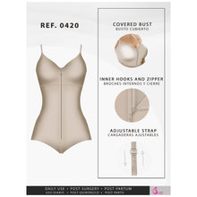 Cargar imagen en el visor de la galería, Fajas Salome 0420 | Hiphugger Body Shaper with Bra | Butt Lifter Tummy Control Shapewear for Women | Powernet
