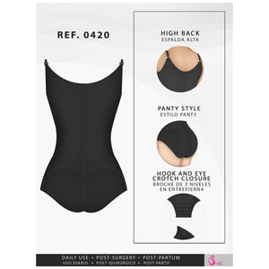 Fajas Salome 0420 | Hiphugger Body Shaper with Bra | Butt Lifter Tummy Control Shapewear for Women | Powernet