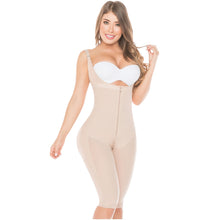 Cargar imagen en el visor de la galería, Fajas Salome 0516 | Post Surgery Postpartum Butt Lifter Full Bodysuit | Open Bust Knee Length Body Shaper for Women | Powernet
