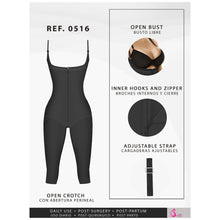 Cargar imagen en el visor de la galería, Fajas Salome 0516 | Post Surgery Postpartum Butt Lifter Full Bodysuit | Open Bust Knee Length Body Shaper for Women | Powernet
