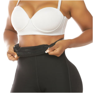 Fajas Salome 0219 | High Waist Compression Shorts for Women | Butt Lifter Capri Shapewear | Powernet