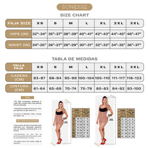 Fajas SONRYSE 010 | Colombian Shapewear Knee Lenght with Built-in bra & High Back | Post Surgery and Postpartum Use